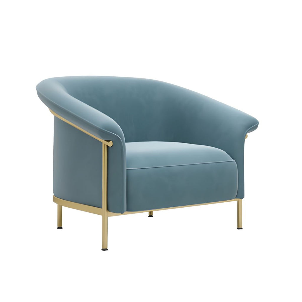 Scandinavian Cushions Tuxedo Arm Curved Living Room Fabric Settee
