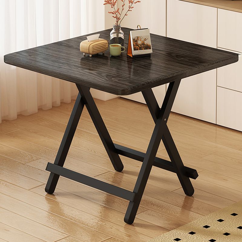 Scratch-proof Foldable Square Veneer Dining Table with Crossed Legs for 2-seater/Seating for 4