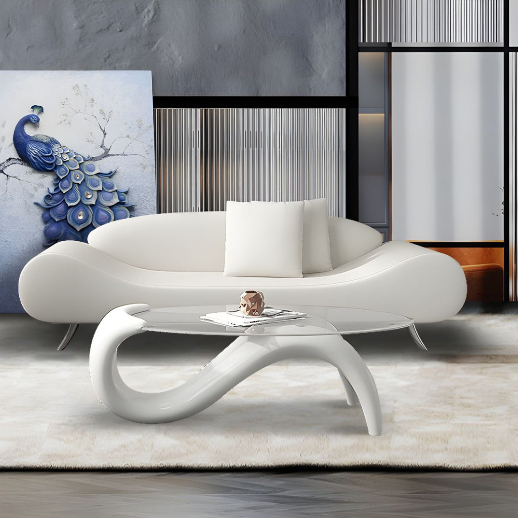 Armless Sofa 25.59" High Contemporary for Apartment Wooden Frame