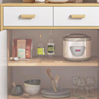 Simplistic Sideboard with 1 Drawer/3 Drawers/2 Drawers Hutch, 2 Shelves, Cabinets, Manufactured Wood Countertop, and 3 Doors/2 Doors