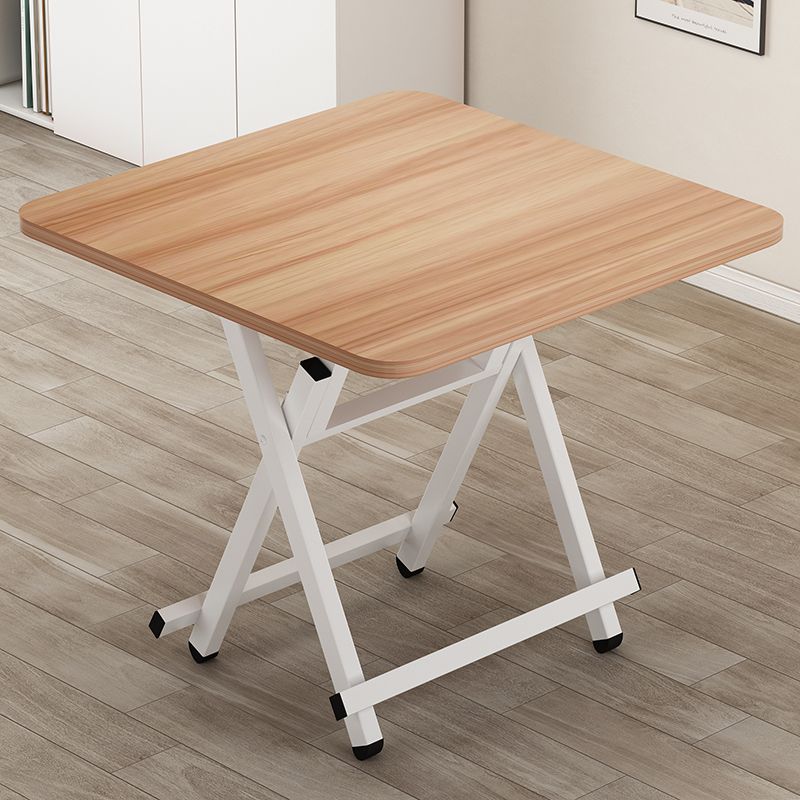 Composite Wood Dining Table with Crossed Legs, Foldable Square Top for 2-seater