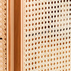 Indoor Translucent Folding/Single Panel Temporary Wall Panels with Shelf and Cane Material, Self-supporting