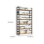 Modern Metal Display Stand with Wooden Shelves and Open Storage