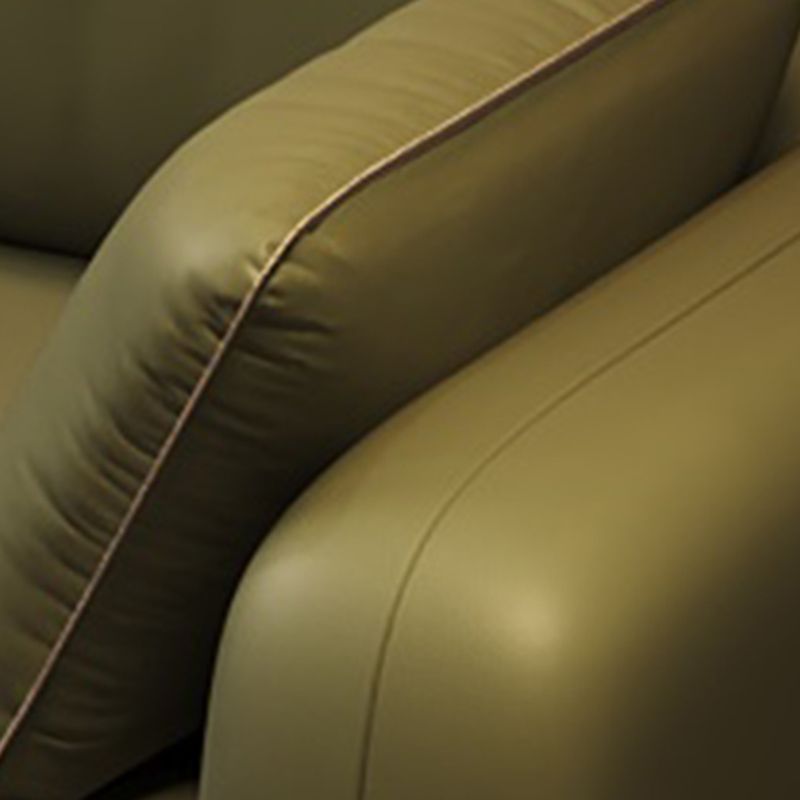 Synthetic Leather Standard Sofa in Dark Gray/Cream/Amber Color with Armrest