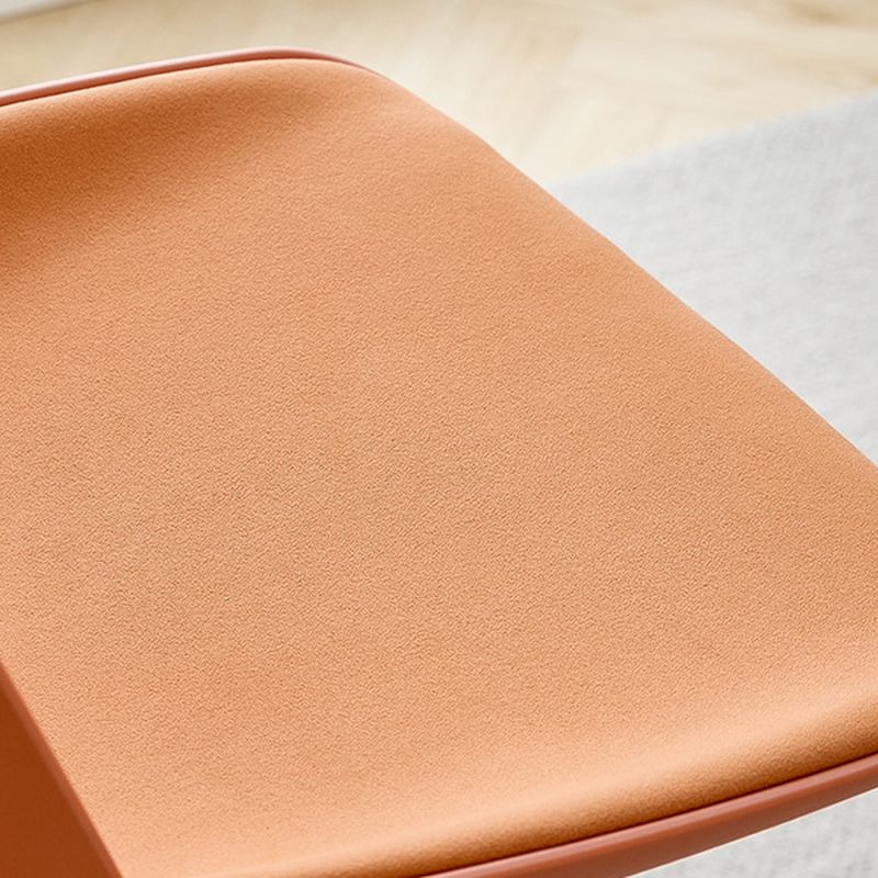 Minimalist Light Gray/Chalk/Tangerine Soft Seating Pail Bistro Stool with Flexible Height, Rotatable, and Rear