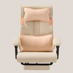 Multi-levelled Single Color Solid Back Panel Aluminum Frame Chair in Silver with Lumbar Support, Adjustable Backrest, and Glide Movement