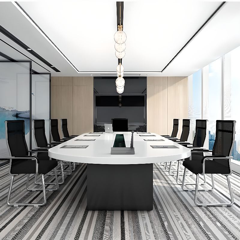 Minimalist Ink Upholstered Office Desk Chairs with Armrest and Ergonomic Design