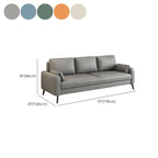 Simple Solid Color Blue/Grey/Orange Sofa with Pillow Back & Square Arm Living Spaces, Scratch Resistant