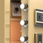 Steel Security Safe with Battery, Pry Resistant, Lockable, Keys, Interior, and Shelves