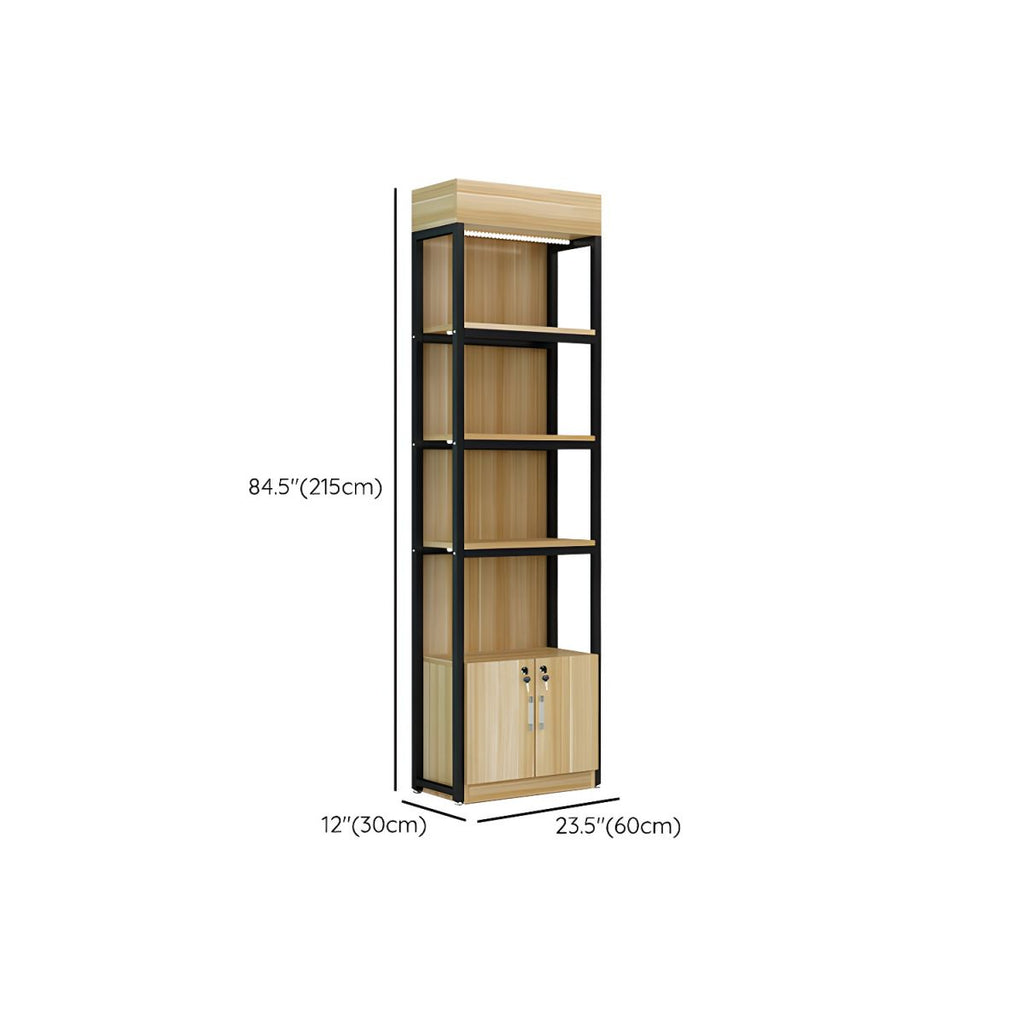 Modern Living Room Display Stand Wooden Multi-shelf in Natural