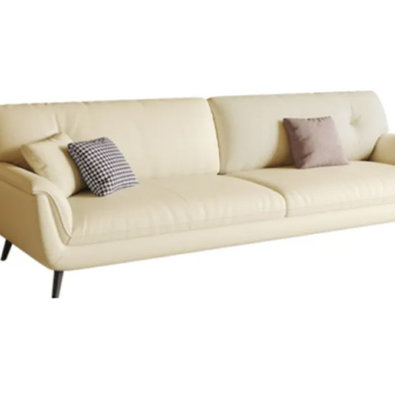 White Standard Sofa/Single Sofa with Armrest and 3 Pillows/1 Pillow