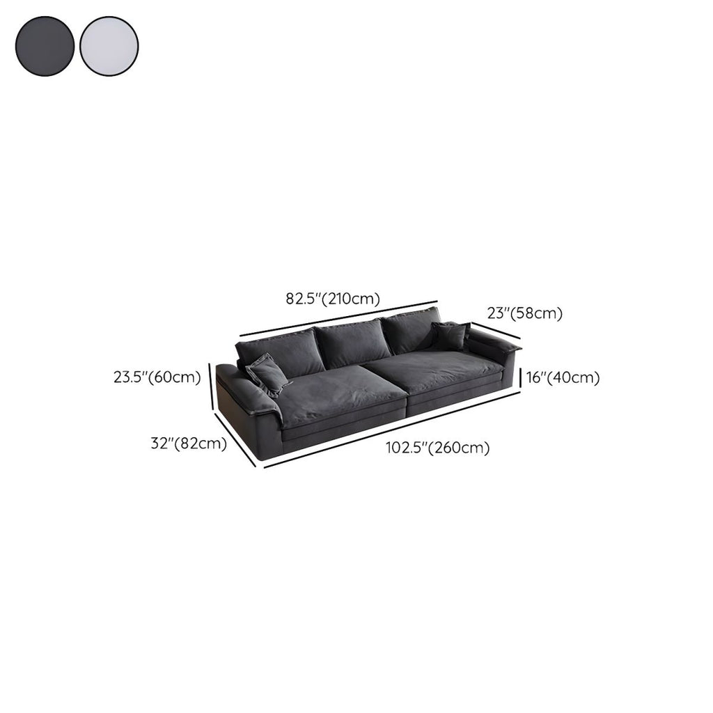 Modern Flared Arm Sofa with Water Resistant and Bolster Pillows