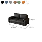 Pu Leather Loveseat in Cerulean/Olive Green/Amber Color with Armrest