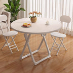 Panel Wood Dining Table with Sleigh Base, No Extra Durability, Foldable Square Top for 2-seater