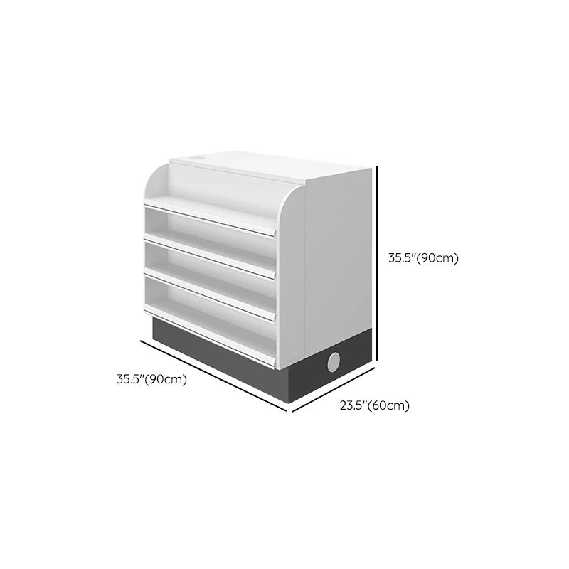 U-Shape Reception Desk with Cable Management, Desk Return, and Manufactured Wood Top