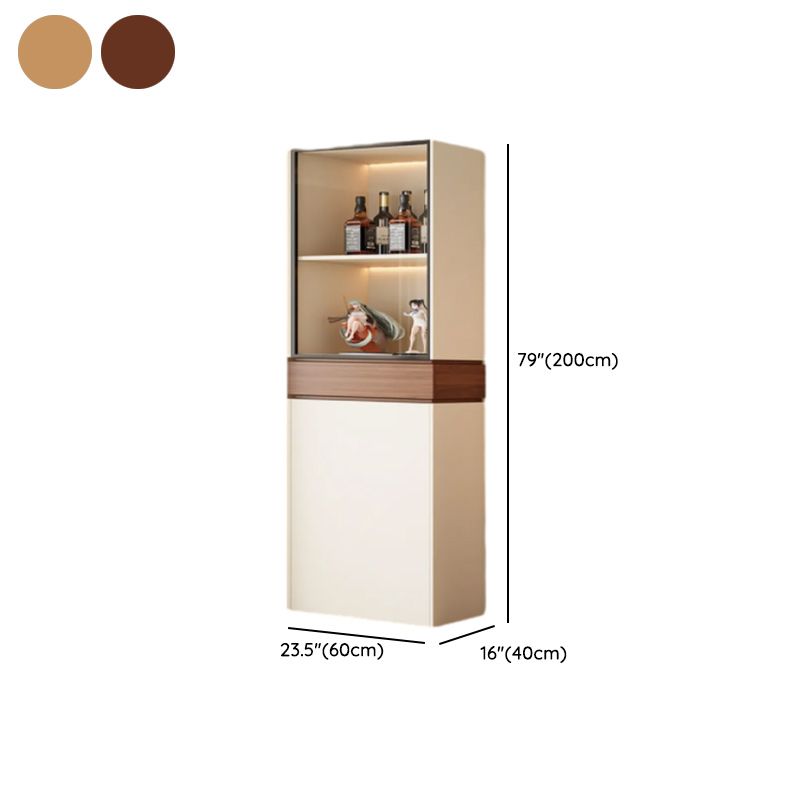 Rectangular Detached Accent Cabinet with Damp-proof, Scratch-immune Glazed Door in Chalk/Sepia and Soft Close Drawer