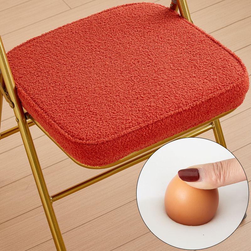 Contemporary Side Chair with Ventilated Back, Compact Foldable Design, Upholstered Metal Frame for Linoleum