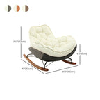 Modern Upholstered Rocking Chair - Stylish Indoor Seating with Natural Wood Legs and Tufted Design