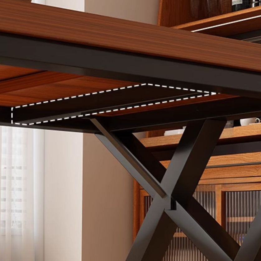 Composite Wood Dining Table with Sleigh Base, Chip Resistant, Seating for 4/6/10-person