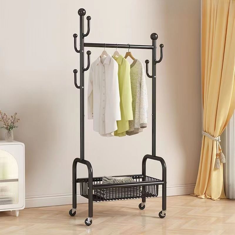 Modern Simple Style/Glam Hall Rack with Receptacle, Steel Frame, 1 Basket, and Shoe Storage