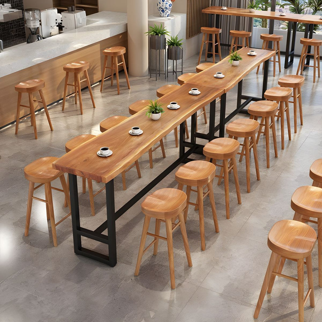 Modern 1/9 Pieces Bar Table Set Rectangle Wood Counter Table with High Stools