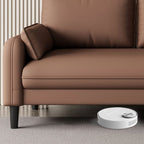 Drawing Room Standard Sofa in Pu Leather with Gray/Mocha/Off-White Armrest