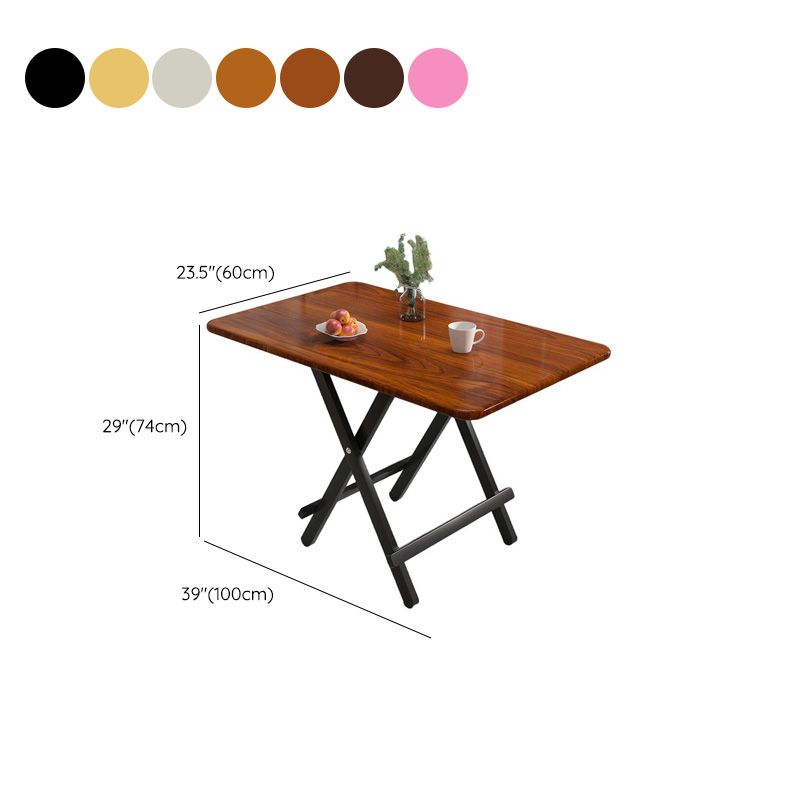 Trendy Folding Square/Rectangle Bi-fold Table in Midnight Black/White, Scratch-shielded with Manufactured Wood Top
