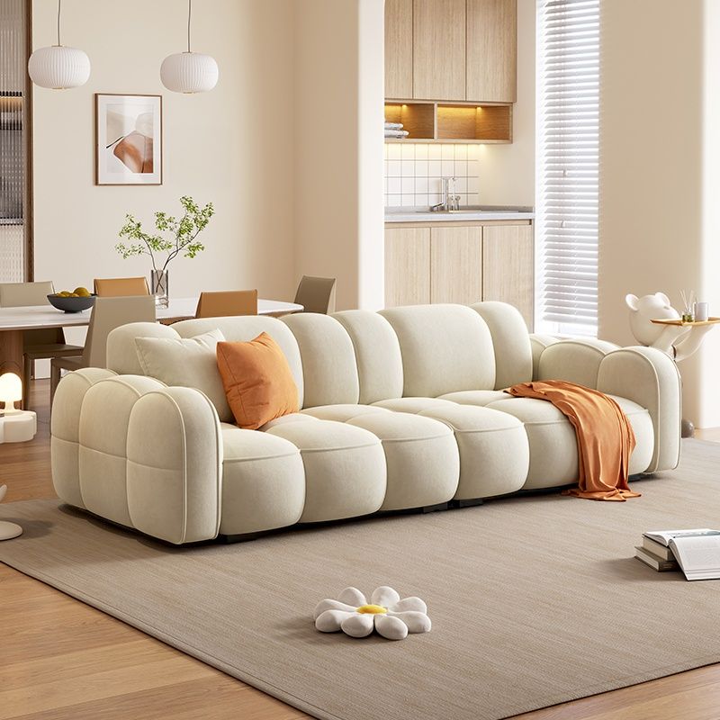 Standard Sofa in Rose/Off-White/Amber Color Flannel with Armrest