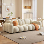 Standard Sofa in Rose/Off-White/Amber Color Flannel with Armrest