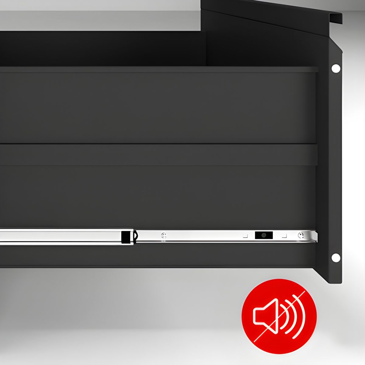 Modern Steel Vertical Filing Cabinet with Lock, Drawers & Self-Close Glides