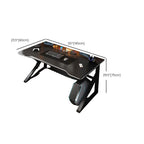 Minimalist Novelty Gaming Computer Desk in Midnight Black with Sled Base and Independent Structure Featuring Wire Management and Engineered Wood Top