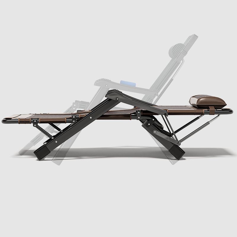 Solid Color Arm Recliner in Midnight Black/Auburn, Space-saving Design with Alloy Frame, Standard Base, Locking Back Angle, and Arm Compartment
