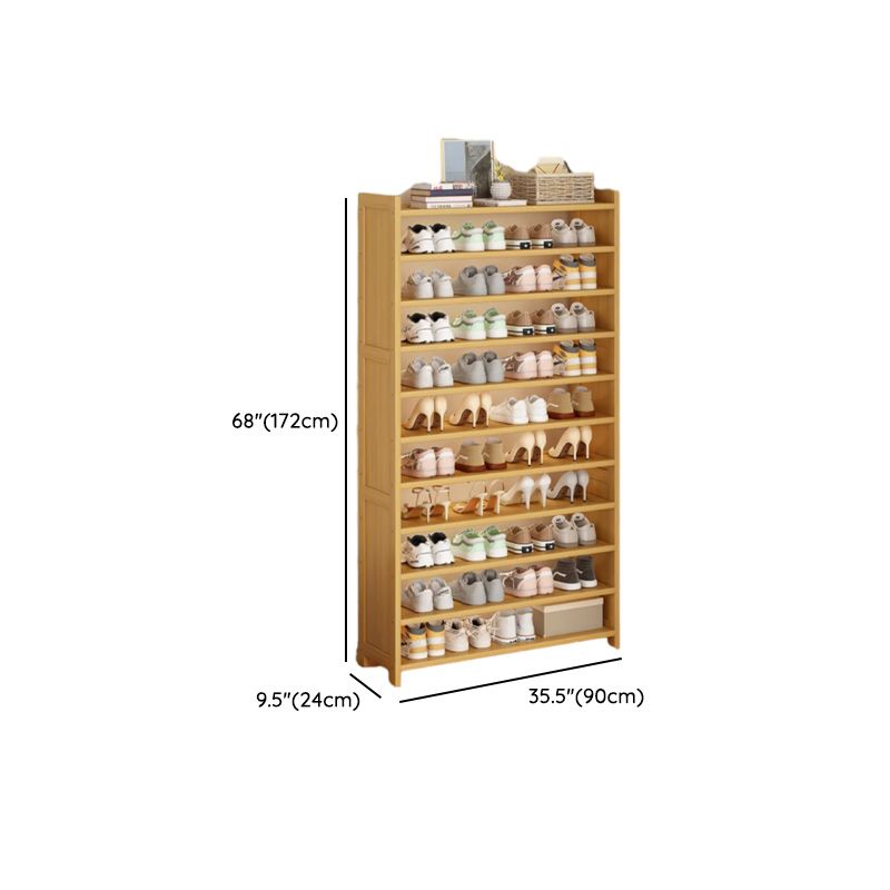 Art Deco Bambusa Rectangle Shoe Rack with 8/11/10 Shelves, Floor Mounted for 21-30 Pairs in Drawing Room