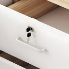 Modern Cabinet Wood Lateral Adjustable Storage Shelves and Locking Drawers File Cabinet