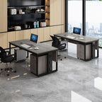 Cocoa/Black/Chalk Rectangular Metal Base Scratch Resistant Desk with Toboggan Base, Cable Management, CPU Storage, and Front Splash