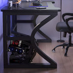 Alloy Sleigh Base Hydrophobic Innovation Office Computer Desk with Cable Management and Rounded Corners, Cable Management Included