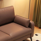 Trendy Solid Color Water Resistant Loveseat in Dove Grey/Amber Color/Cream with Armrest, Seats 2 with 2 Pillows