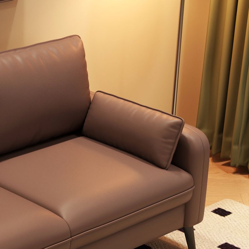Trendy Solid Color Water Resistant Loveseat in Dove Grey/Amber Color/Cream with Armrest, Seats 2 with 2 Pillows