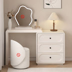 Chalk Modish Large/Standard Makeup Vanity with Laminate Table Top and 6/3 Drawers