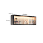 Contemporary Faux Wood Wall Mounted Display Cabinet with Glass Door in Grey
