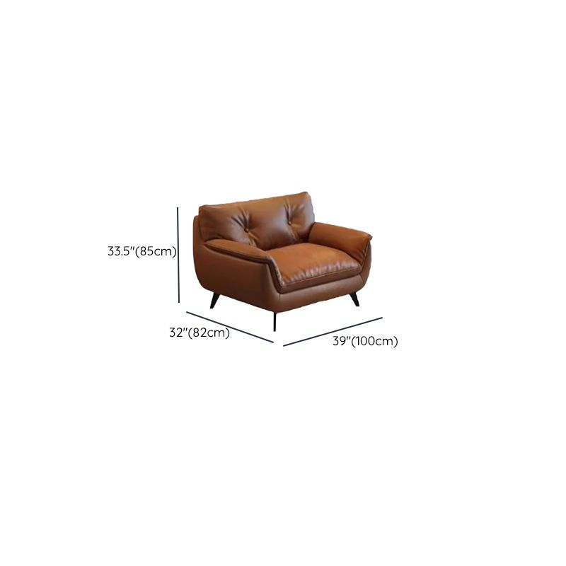 Drawing Room Tear Resistant Standard/Single Sofa in Amber Color with Armrest and 3 Pillows