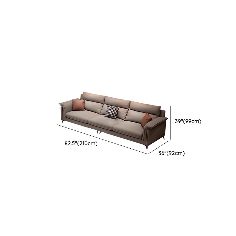 Modern Water Resistant Dove Grey/Chalk Solid Color Sofa Couch/Loveseat/Single Sofa with 4 Pillows/3 Pillows/2 Pillows for 3 Person/4-seater/5 Person