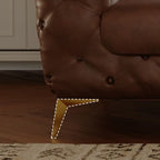 Drawing Room Standard Sofa in Genuine Leather Black/Mocha/Coffee with Armrest and 4 Pillows