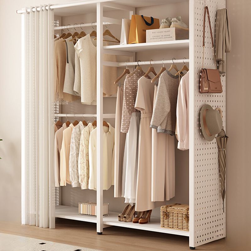 Chalk Simplistic Hall Rack with Repository and Steel Frame