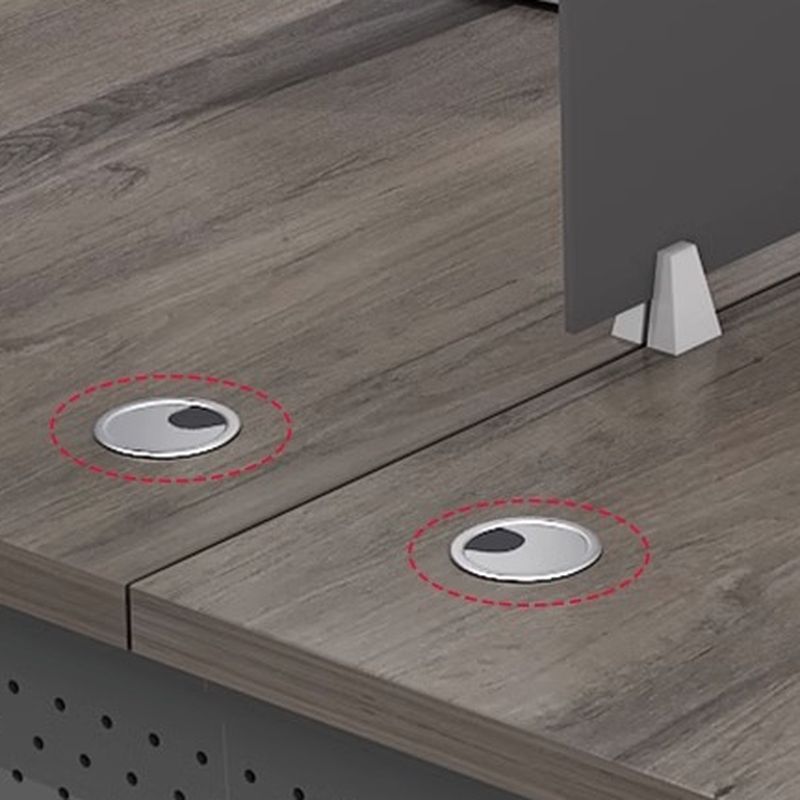 Art Deco Square/Rectangular Office Desk with Reclaimed Wood Ink Top - Twin Support Pc Desk Included