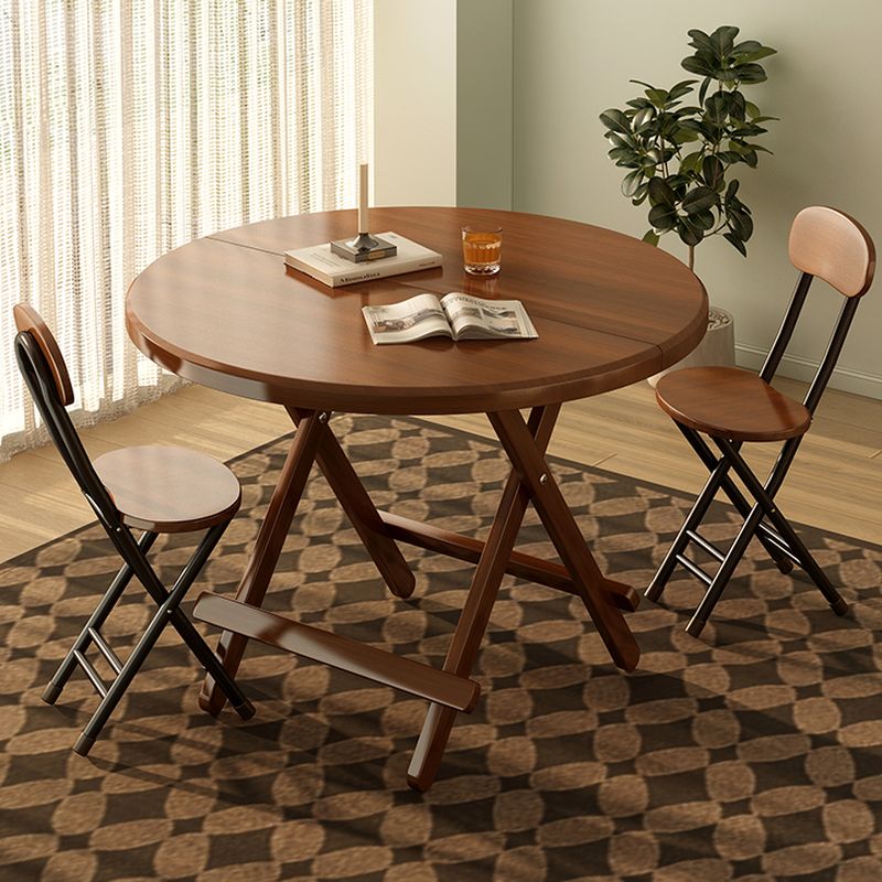 Veneer Dining Table with Crossed Legs, Scratch-proof, Foldable, 2-seater/Seating for 4
