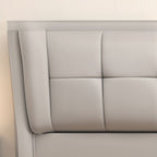 Trendy Wingback Headboard with No Distressing, Piled Tufted Rectangle for Queen/Full Bed, Sponge Upholstery Fill, Standard Height