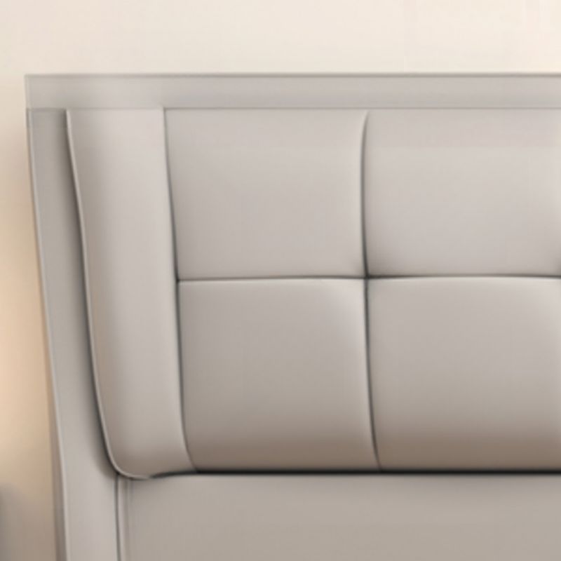 Trendy Wingback Headboard with No Distressing, Piled Tufted Rectangle for Queen/Full Bed, Sponge Upholstery Fill, Standard Height