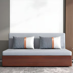 Linen Contemporary Armless Sofa Bed Foldable Sofa for Living Room, Apartment
