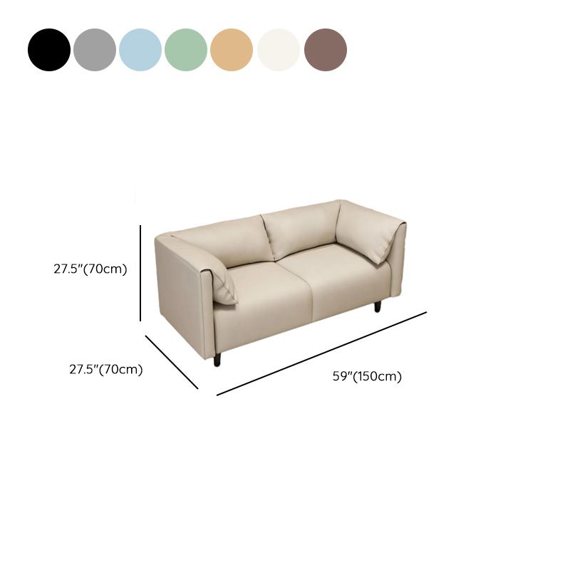 Modish Solid Color Scratch-durable/Water Resistant Loveseat in Gray/Emerald Green/Off-White, 2-seater
